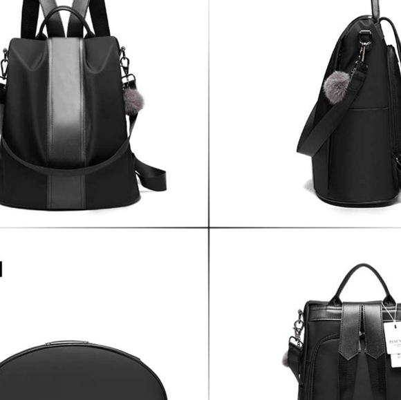 Black anti-theft backpack - Picture 5 of 7